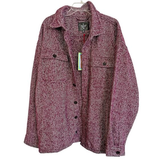 Houston White Adult Herringbone Shacket Size XXL - Picture 3 of 9